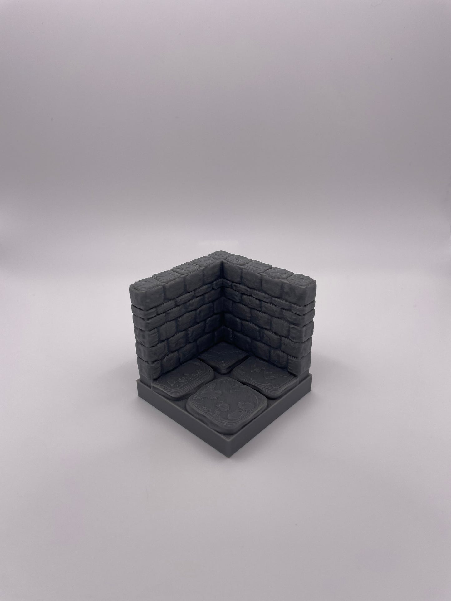3D Printed Corner Wall on Tile for Tabletop Games