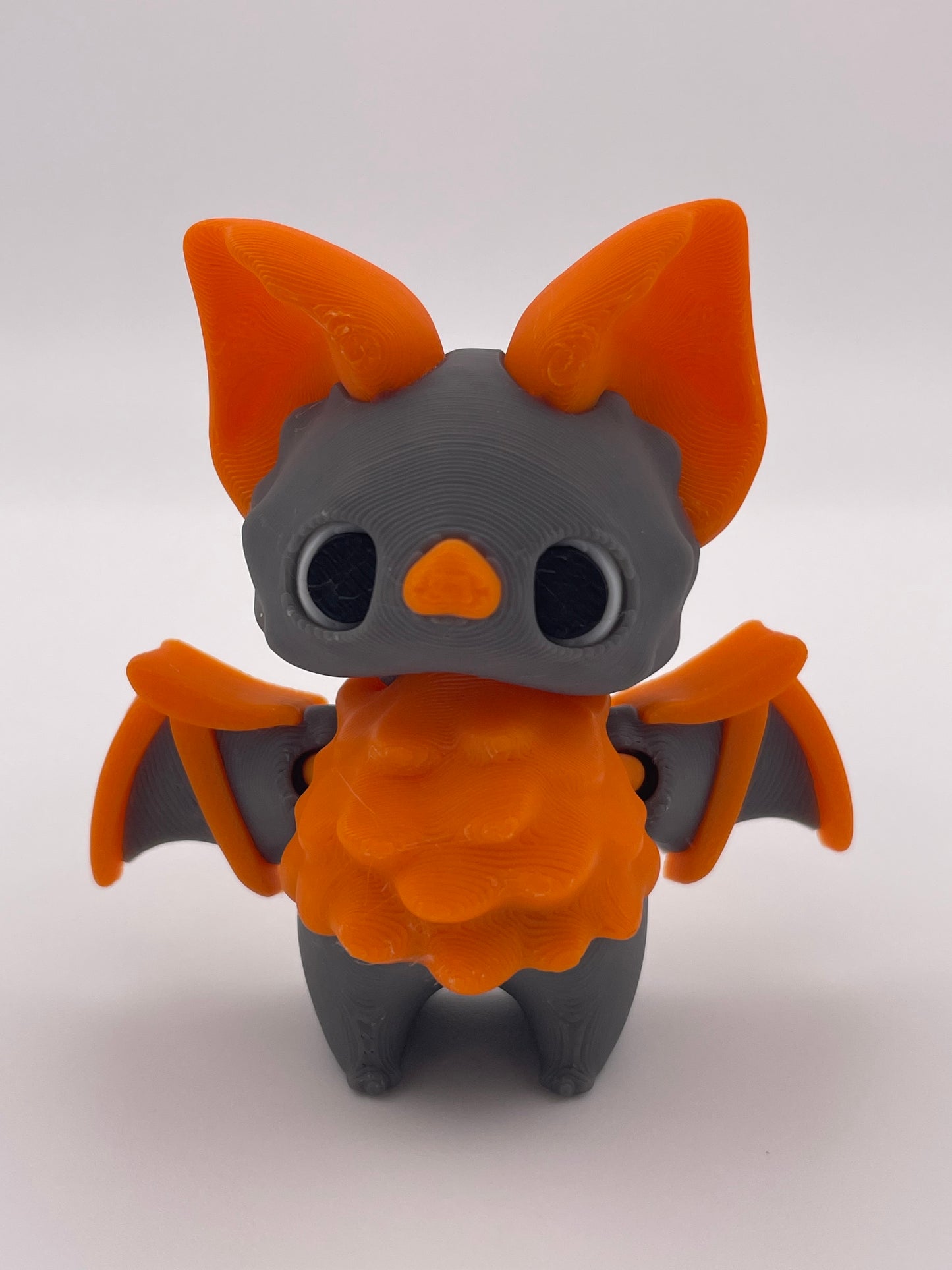 3D printed fully articulated Halloween bat decoration front view