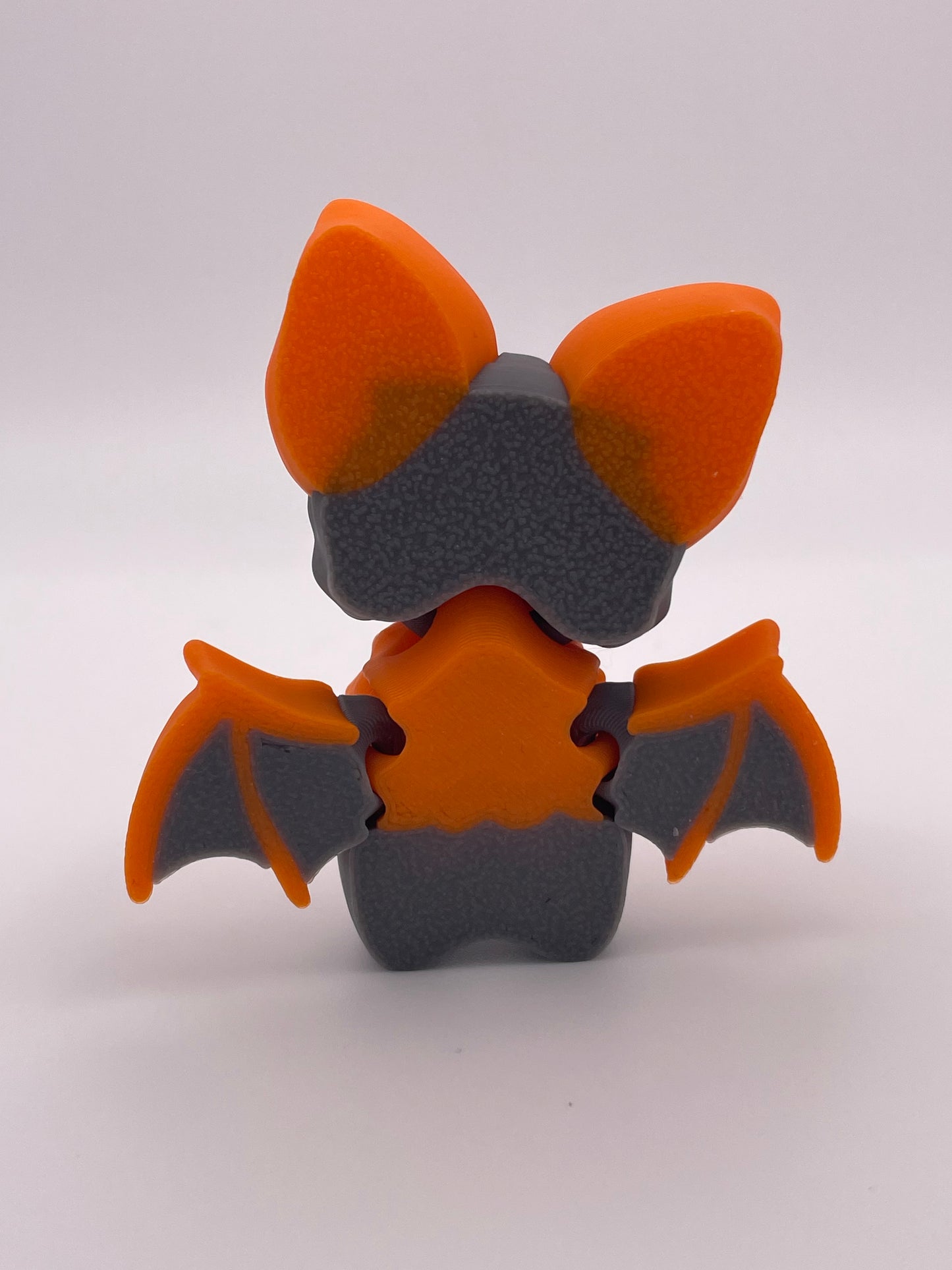 3D printed fully articulated Halloween bat decoration beck view