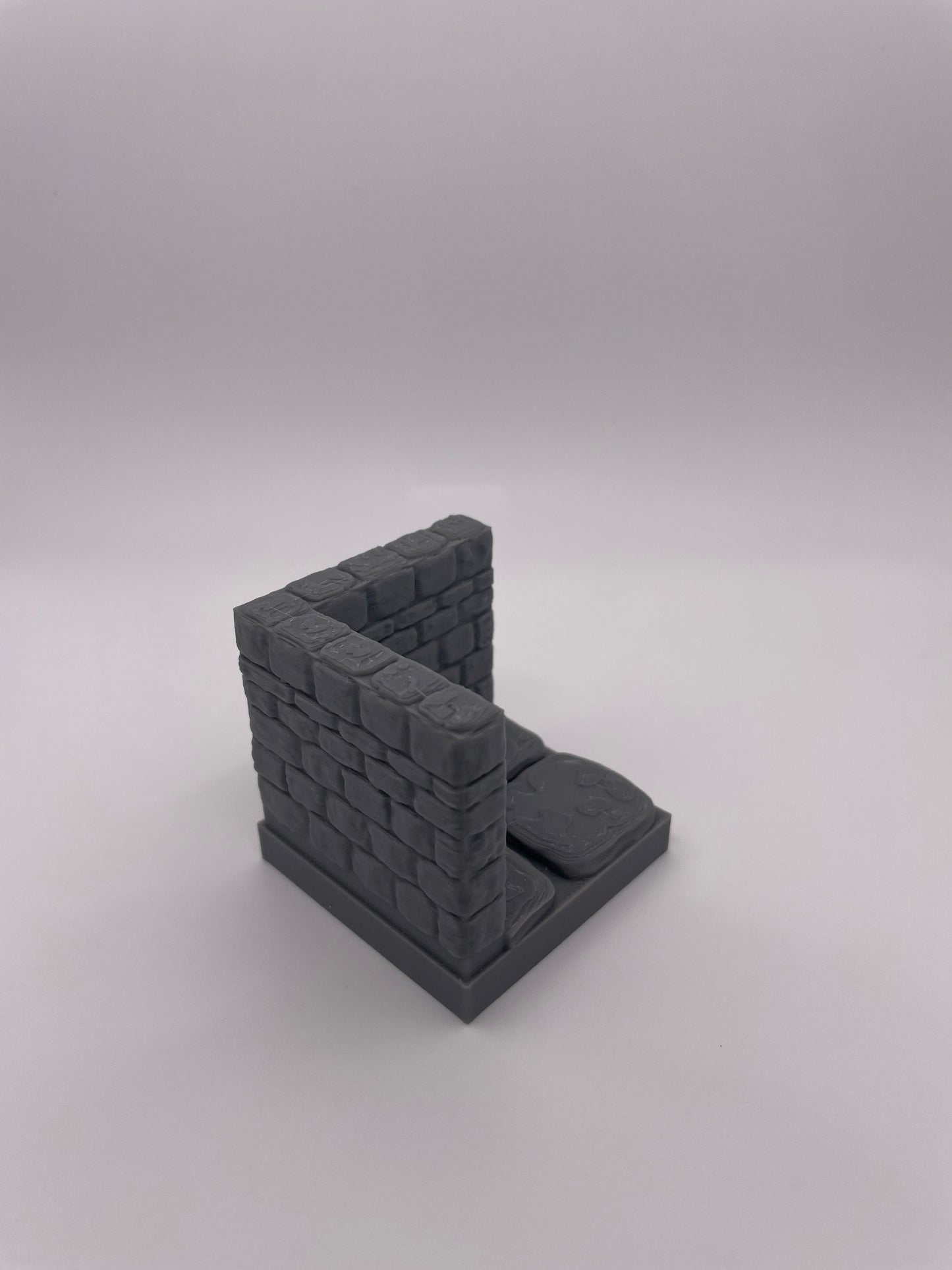 3D Printed Corner Wall on Tile for Tabletop Games