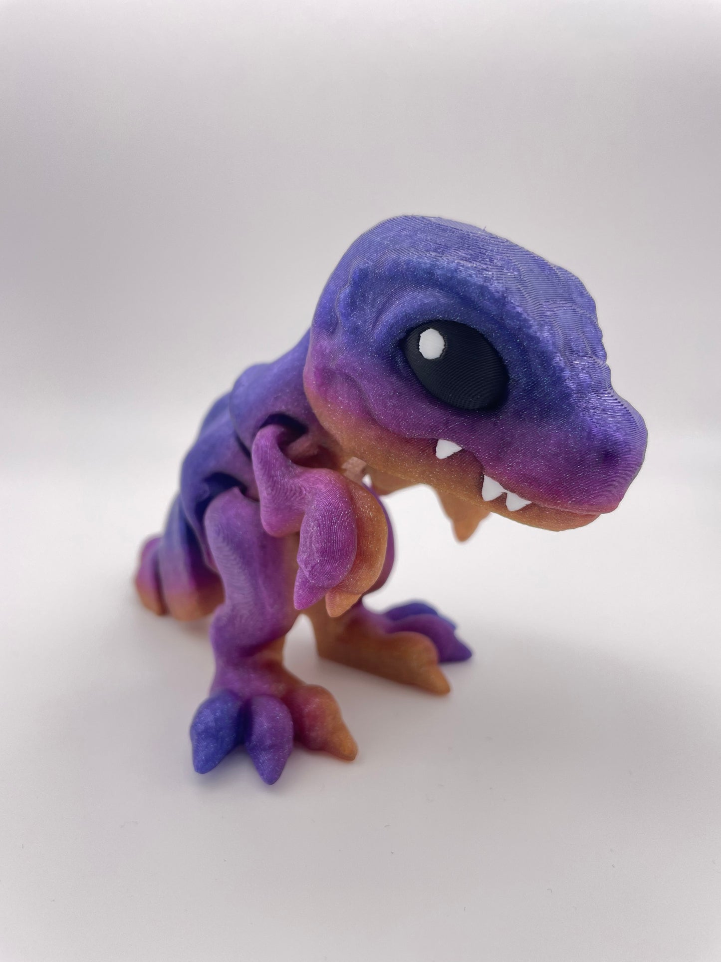 3D Printed Rainbow Tiny T-Rex Dinosaur