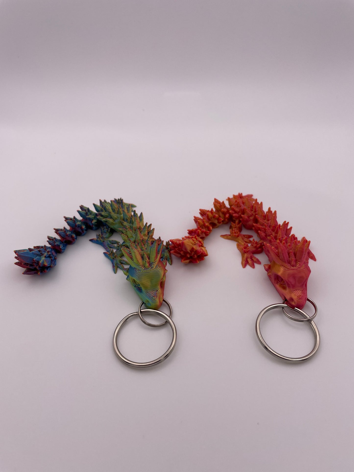 3D Printed Dragon Keychains (Fire & Mystic Colors)
