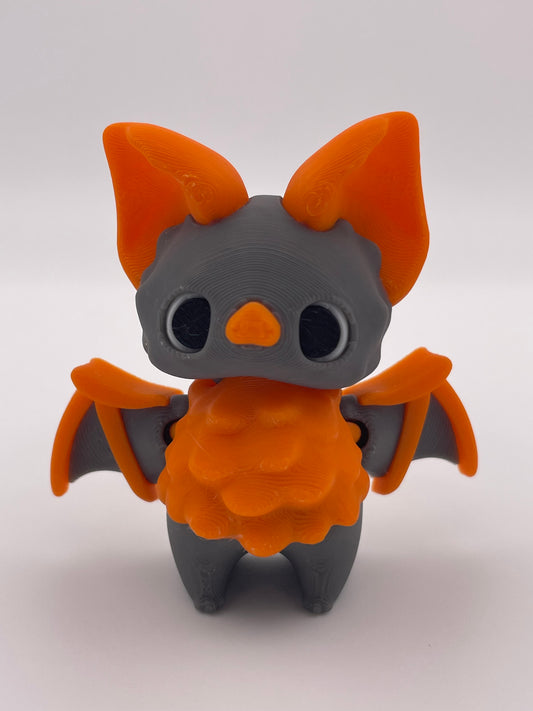 3D printed fully articulated Halloween bat decoration front view