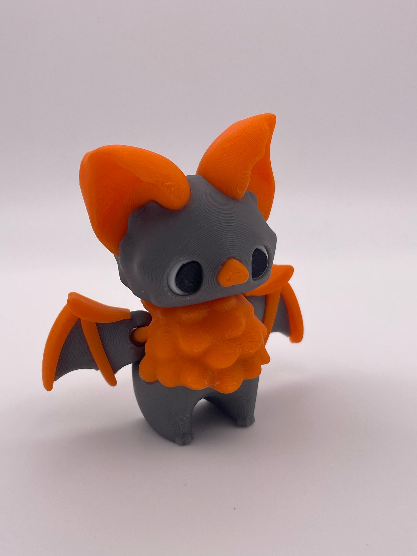 3D printed fully articulated Halloween bat decoration side view